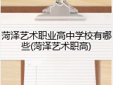 菏泽艺术职业高中学校有哪些(菏泽艺术职高)