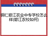 铜仁碧江农业中专学校怎么样(碧江农校如何)