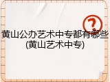 黄山公办艺术中专都有哪些(黄山艺术中专)