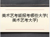 美术艺考能报考哪些大学(美术艺考大学)