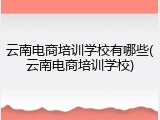 云南电商培训学校有哪些(云南电商培训学校)