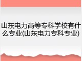 山东电力高等专科学校有什么专业(山东电力专科专业)