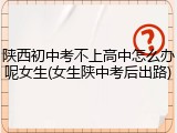 陕西初中考不上高中怎么办呢女生(女生陕中考后出路)