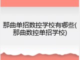 那曲单招数控学校有哪些(那曲数控单招学校)