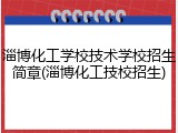 淄博化工学校技术学校招生简章(淄博化工技校招生)