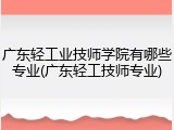 广东轻工业技师学院有哪些专业(广东轻工技师专业)