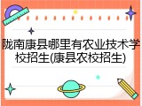 陇南康县哪里有农业技术学校招生(康县农校招生)