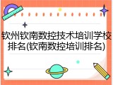 钦州钦南数控技术培训学校排名(钦南数控培训排名)