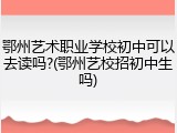 鄂州艺术职业学校初中可以去读吗?(鄂州艺校招初中生吗)