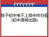 孩子初中考不上高中咋办呢(初中落榜出路)