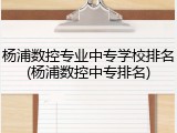 杨浦数控专业中专学校排名(杨浦数控中专排名)
