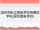 深圳市私立贵族学校有哪些学校(深圳贵族学校)