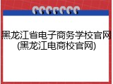 黑龙江省电子商务学校官网(黑龙江电商校官网)