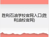 胜利石油学校官网入口(胜利油校官网)
