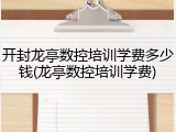 开封龙亭数控培训学费多少钱(龙亭数控培训学费)
