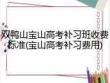 双鸭山宝山高考补习班收费标准(宝山高考补习费用)