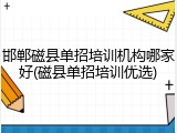 邯郸磁县单招培训机构哪家好(磁县单招培训优选)