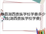 单县湖西贵族学校学费多少钱(湖西贵族学校学费)