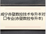 咸宁赤壁数控技术专升本对口专业(赤壁数控专升本)