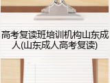 高考复读班培训机构山东成人(山东成人高考复读)