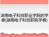 湖南电子科技职业学院的学费(湖南电子科技职院学费)