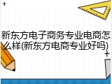 新东方电子商务专业电商怎么样(新东方电商专业好吗)