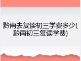 黔南去复读初三学费多少(黔南初三复读学费)