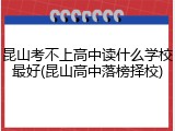 昆山考不上高中读什么学校最好(昆山高中落榜择校)