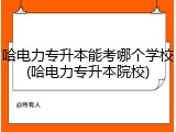 哈电力专升本能考哪个学校(哈电力专升本院校)