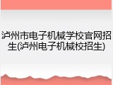 泸州市电子机械学校官网招生(泸州电子机械校招生)