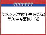 韶关艺术学校中专怎么样(韶关中专艺校如何)