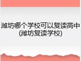 潍坊哪个学校可以复读高中(潍坊复读学校)