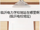 临沂电力学校地址在哪里啊(临沂电校地址)