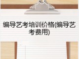 编导艺考培训价格(编导艺考费用)