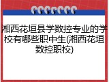 湘西花垣县学数控专业的学校有哪些职中生(湘西花垣数控职校)