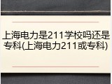 上海电力是211学校吗还是专科(上海电力211或专科)