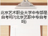 北京艺术职业大学中专部是自考吗?(北京艺职中专自考吗)
