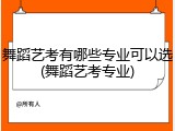 舞蹈艺考有哪些专业可以选(舞蹈艺考专业)