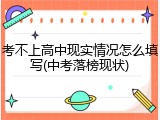 考不上高中现实情况怎么填写(中考落榜现状)