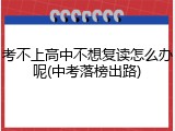 考不上高中不想复读怎么办呢(中考落榜出路)