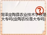 菏泽定陶县农业技术学校是大专吗(定陶农校是大专吗)
