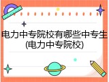 电力中专院校有哪些中专生(电力中专院校)