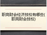 职高财会经济技校有哪些(职高财会技校)