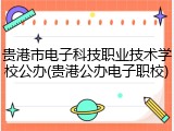 贵港市电子科技职业技术学校公办(贵港公办电子职校)