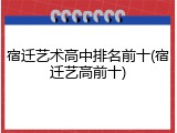 宿迁艺术高中排名前十(宿迁艺高前十)