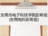 东莞市电子科技学院彭希祖(东莞电科彭希祖)