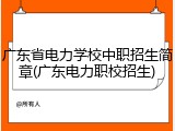 广东省电力学校中职招生简章(广东电力职校招生)