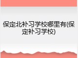 保定北补习学校哪里有(保定补习学校)