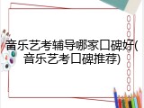 音乐艺考辅导哪家口碑好(音乐艺考口碑推荐)