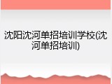 沈阳沈河单招培训学校(沈河单招培训)
